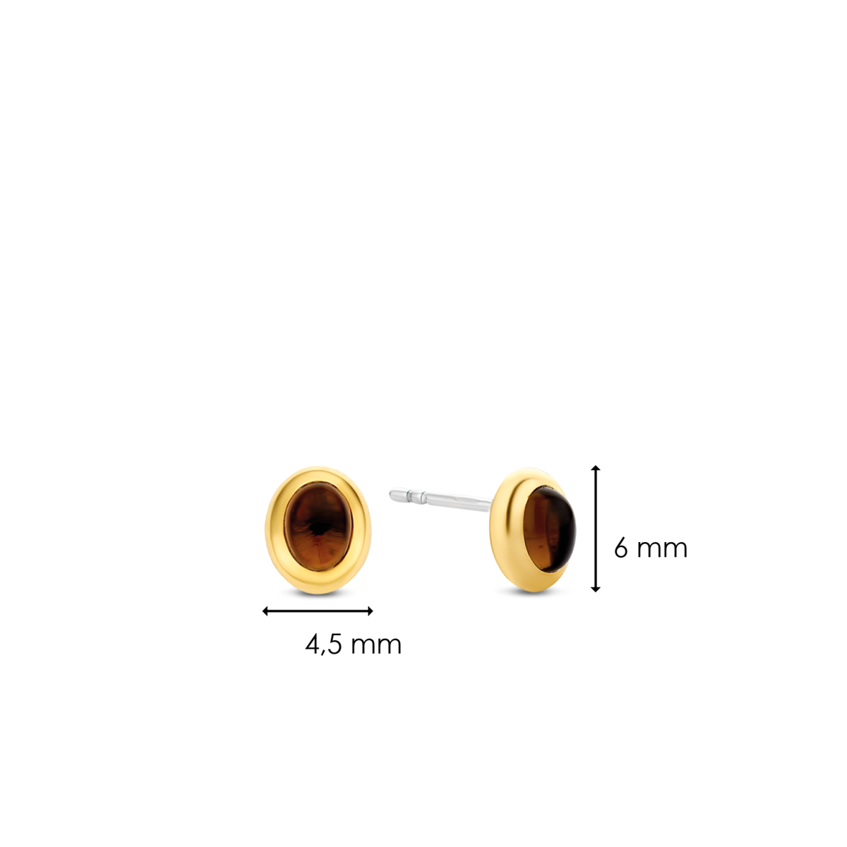 OVAL GOLD & BROWN STUDS | Ti Sento Milano | Luby 