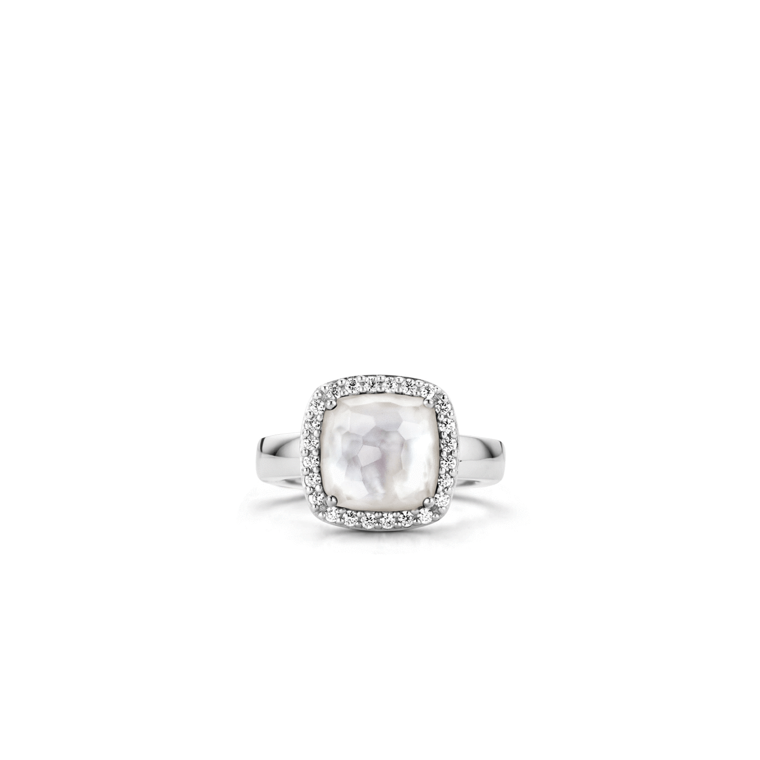 WHITE CRYSTAL HALO RING | Ti Sento Milano | Luby 