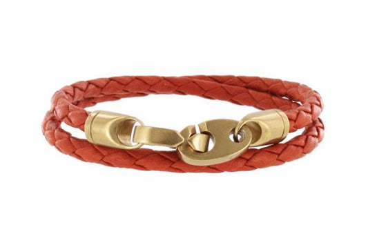 The Journey Double Wrap Leather Bracelet (Orange) | Sailormade | Luby 