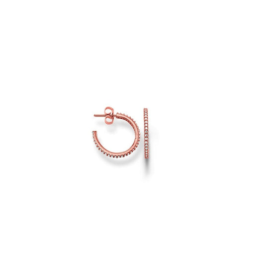 Hinged Hoop with CZ Crystals Earrings (Rose-Gold) | Thomas Sabo | Luby 