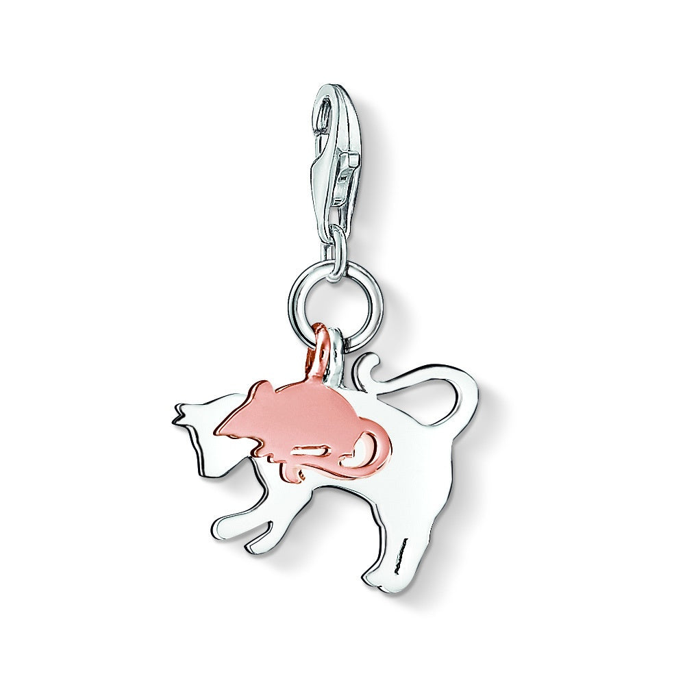 Cat and Mouse Charm (Silver/Rose-Gold) | Thomas Sabo | Luby 