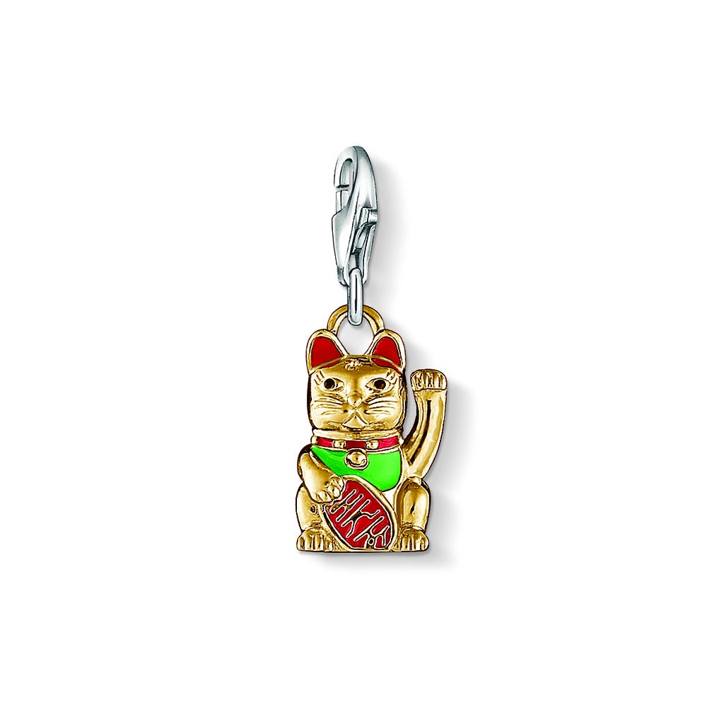 Fortune Cat Charm (Gold/Red) | Thomas Sabo | Luby 