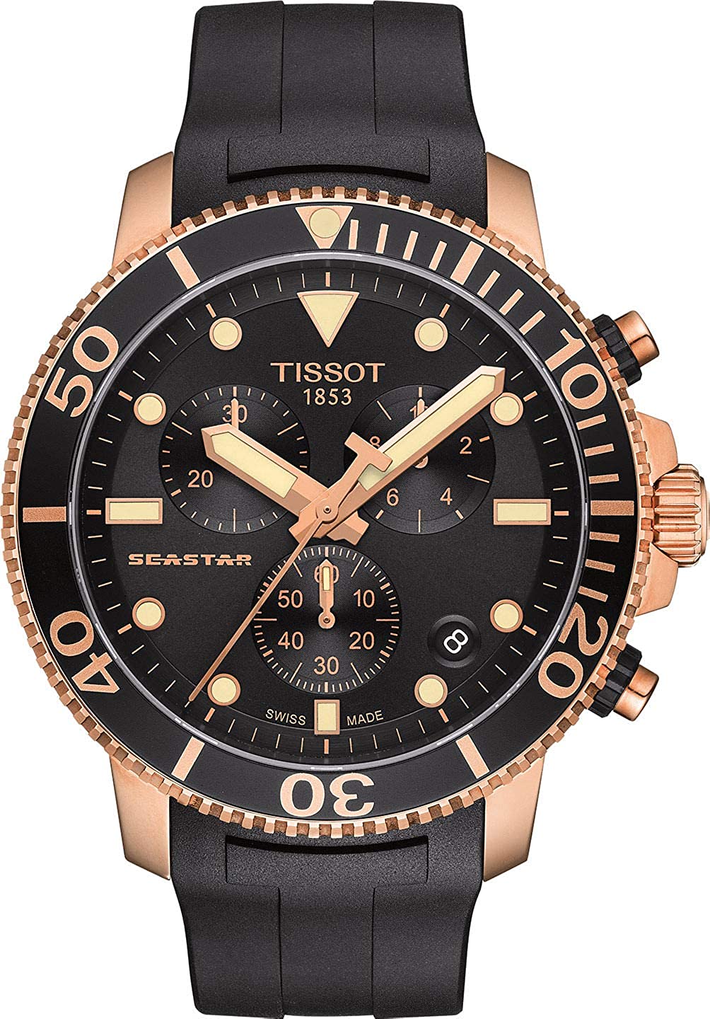 Seastar 1000 Chronograph (Black-Rose Gold) | Tissot | Luby 