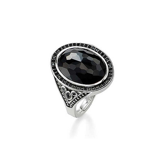 Kathmandu Onyx Stone Ring (Silver/Black) | Thomas Sabo | Luby 