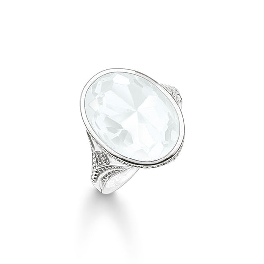 Purity of Lotos Oval Ring (Silver/White) | Thomas Sabo | Luby 