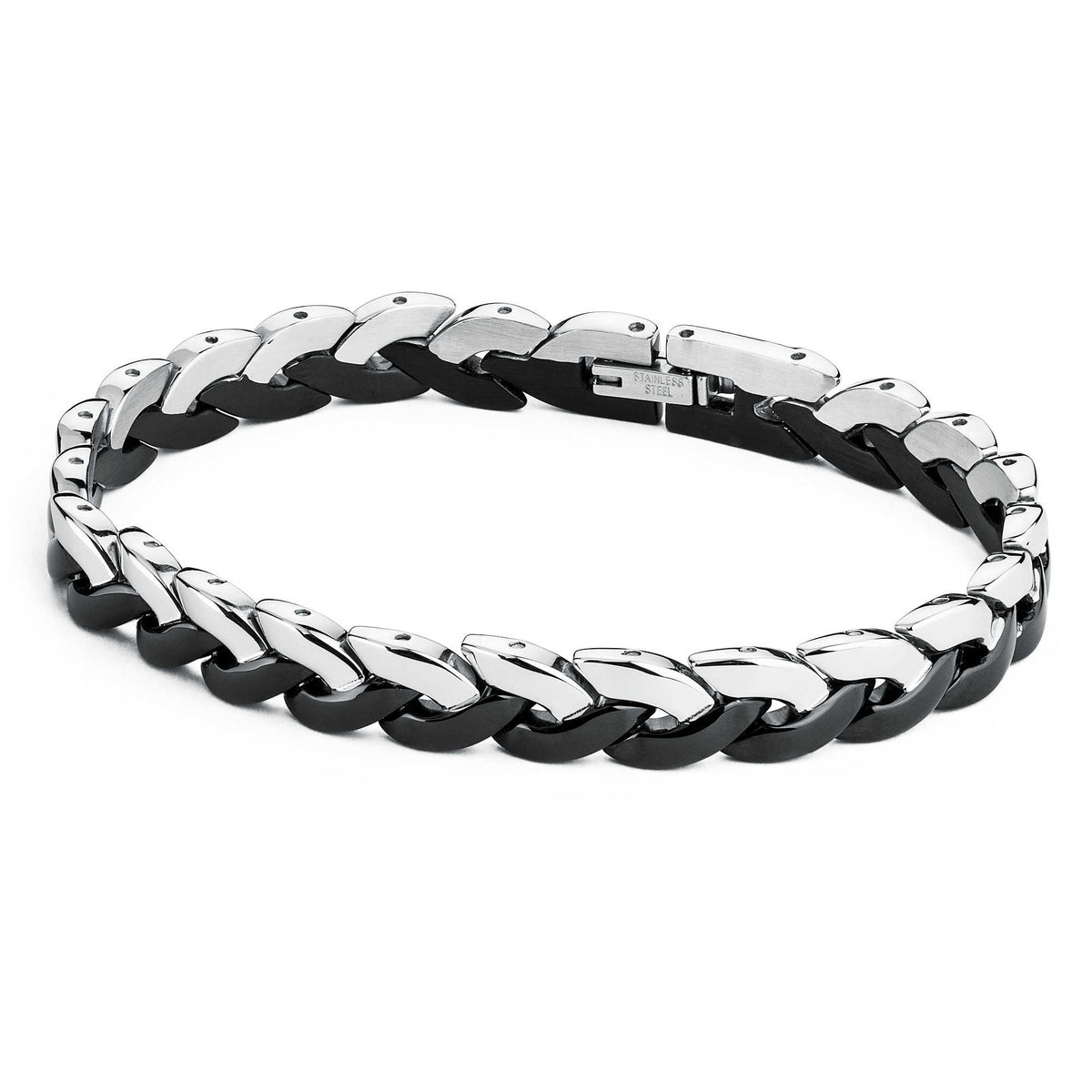 Viper Black and Steel Bracelet (Silver-Black) | Brosway Italia | Luby 