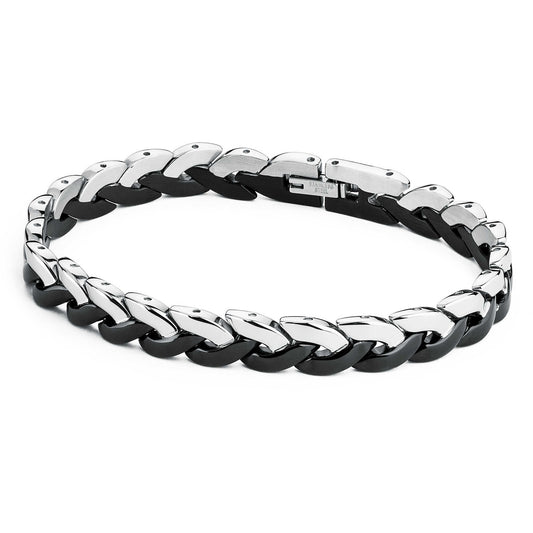 Viper Black and Steel Bracelet (Silver-Black) | Brosway Italia | Luby 