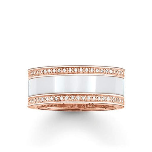 Cool Ceramic with CZ Crystals Ring (Rose-Gold/White) | Thomas Sabo | Luby 