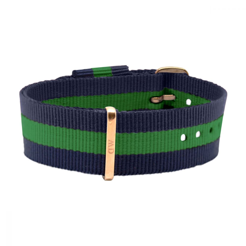 Warwick Watch Strap (Navy Blue/Green/Rose-Gold) | Daniel Wellington | Luby 