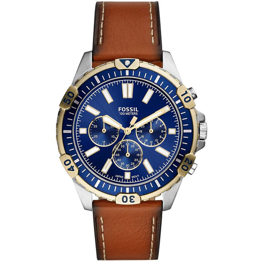 Garrett Chronograph Luggage Leather Watch | Fossil | Luby 