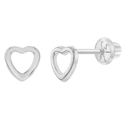 WHITE OPEN HEART EARRINGS