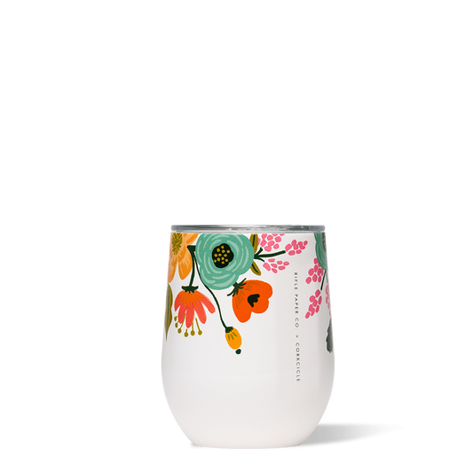 Lively Floral Cream Stemless | Corkcicle | Luby 