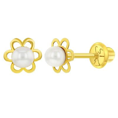 CULTURED PEARL FLOWER EARRINGS | Children Collection | Luby 