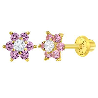 CUBIC CZ FLOWER EARRINGS | Children Collection | Luby 