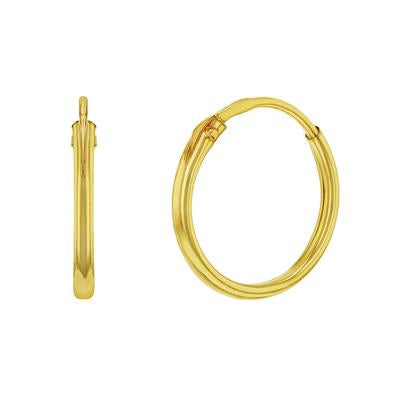 POLISH PLAIN ENDLESS SMALL HOOP EARRINGS | Children Collection | Luby 