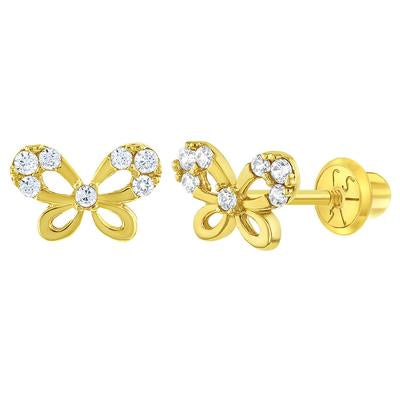 DAINTY CUBIC CZ BUTTERFLY EARINGS | Children Collection | Luby 
