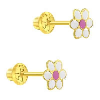 ENAMEL DAISY FLOWER EARRINGS | Children Collection | Luby 