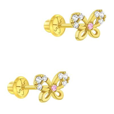 DAINTY CUBIC CZ BUTTERFLY EARINGS | Children Collection | Luby 