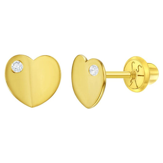 FLAT SLIM HEART EARRINGS | Children Collection | Luby 
