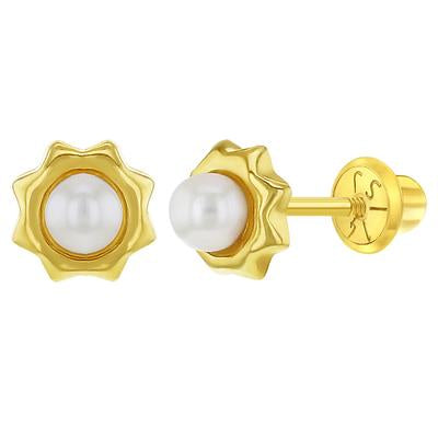 FRESHWATER CULTURED PEARL FLOWER EARRINGS | Children Collection | Luby 