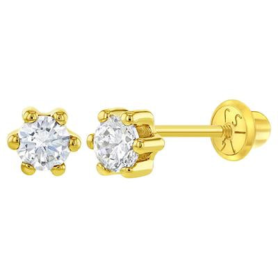 CUBIC CZ SOLITAIRE EARRINGS | Children Collection | Luby 