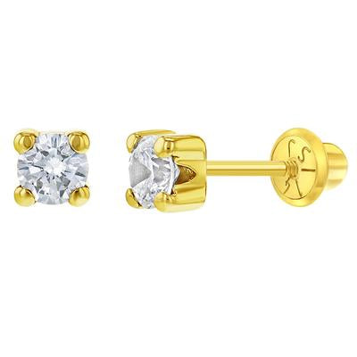 GOLD CLEAR EARRINGS | Children Collection | Luby 