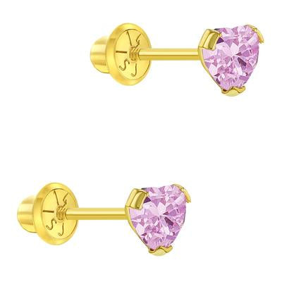 TINY HEART CZ EARRINGS | Children Collection | Luby 