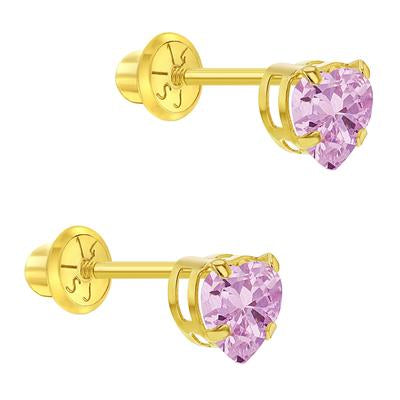 HEART WITH CZ EARRINGS | Children Collection | Luby 