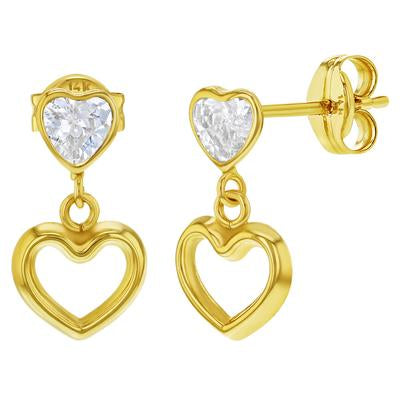 HEART DANGLE DANGLING EARRINGS | Children Collection | Luby 