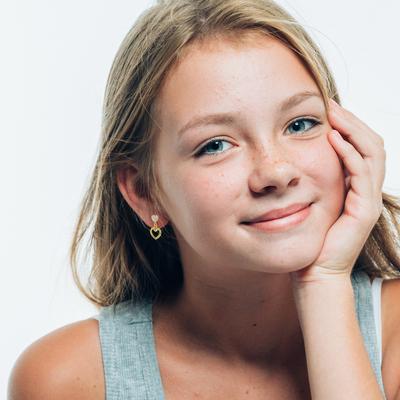 HEART DANGLE DANGLING EARRINGS | Children Collection | Luby 