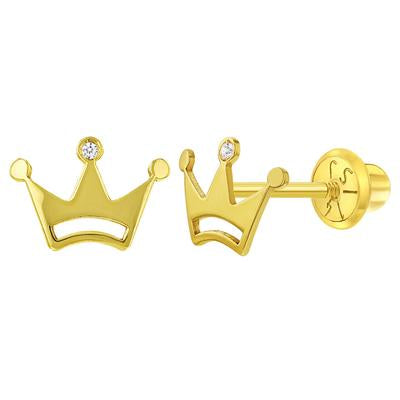 PRINCESS CROWN CZ EARRINGS | Children Collection | Luby 
