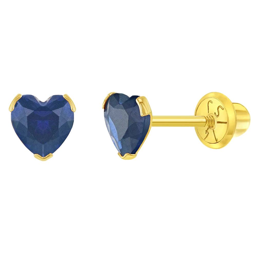 Birthstone Cz Heart Baby Earring | Children Collection | Luby 