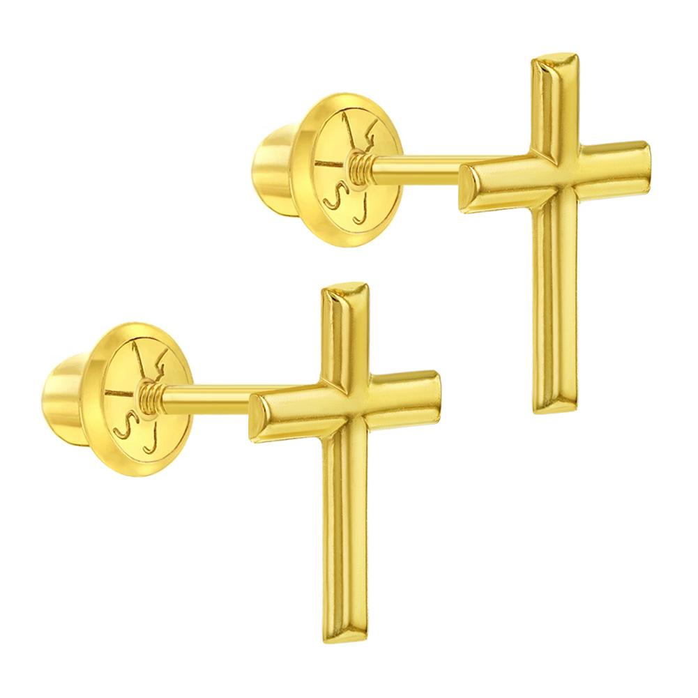 GOLD CLASSIC CROSS EARRINGS | Children Collection | Luby 