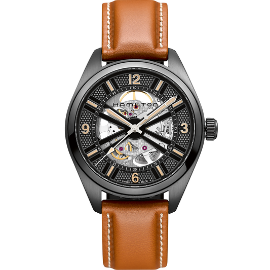 Khaki Automatic Skeleton (Black/Brown) | Hamilton | Luby 