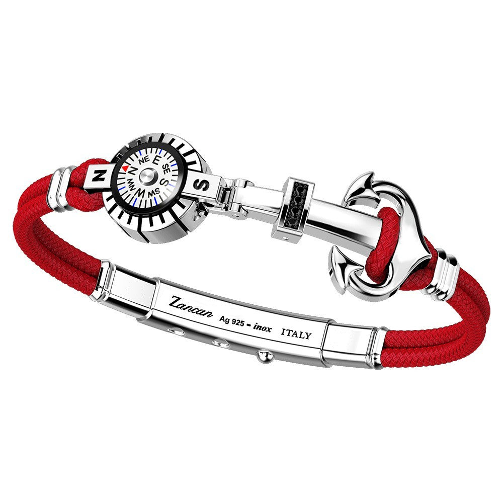 Red Kevlar with Compass and Black Spinels Bracelet | Zancan | Luby 
