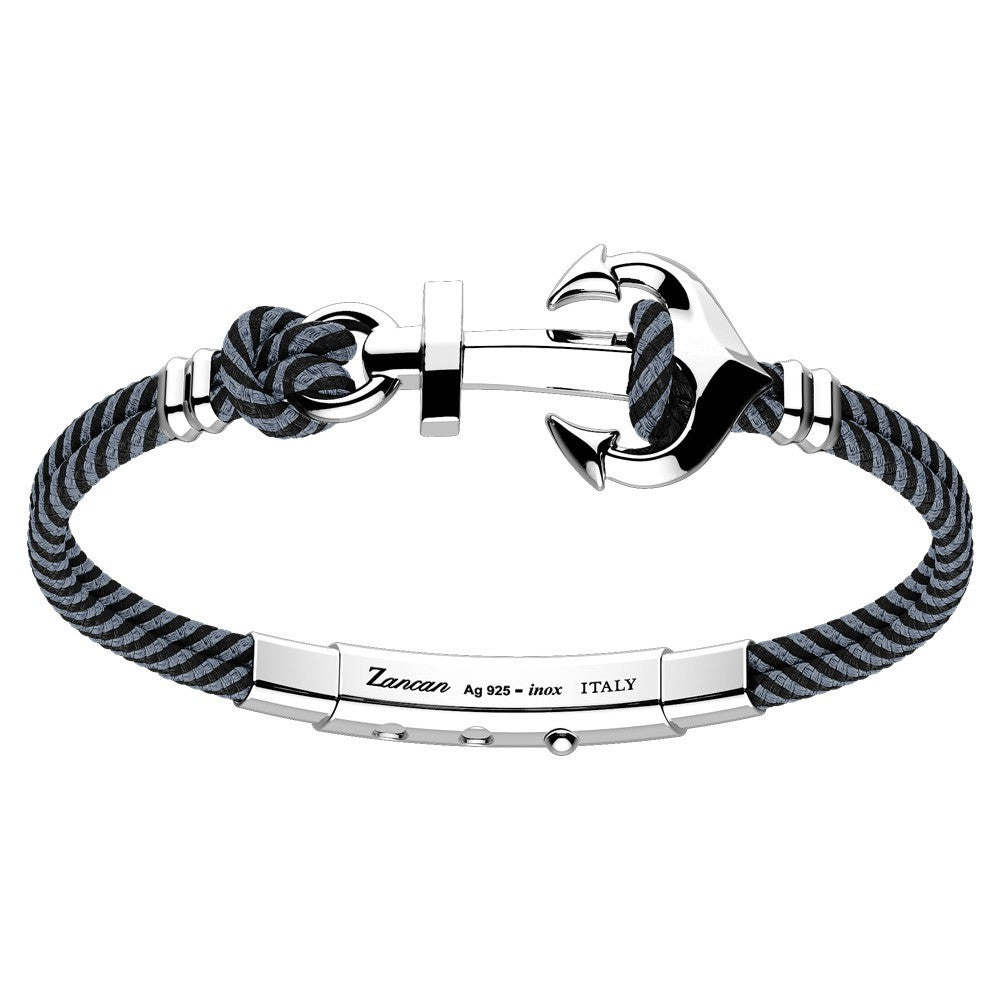 Silver Anchor and Bi-Color Kevlar Bracelet | Zancan | Luby 