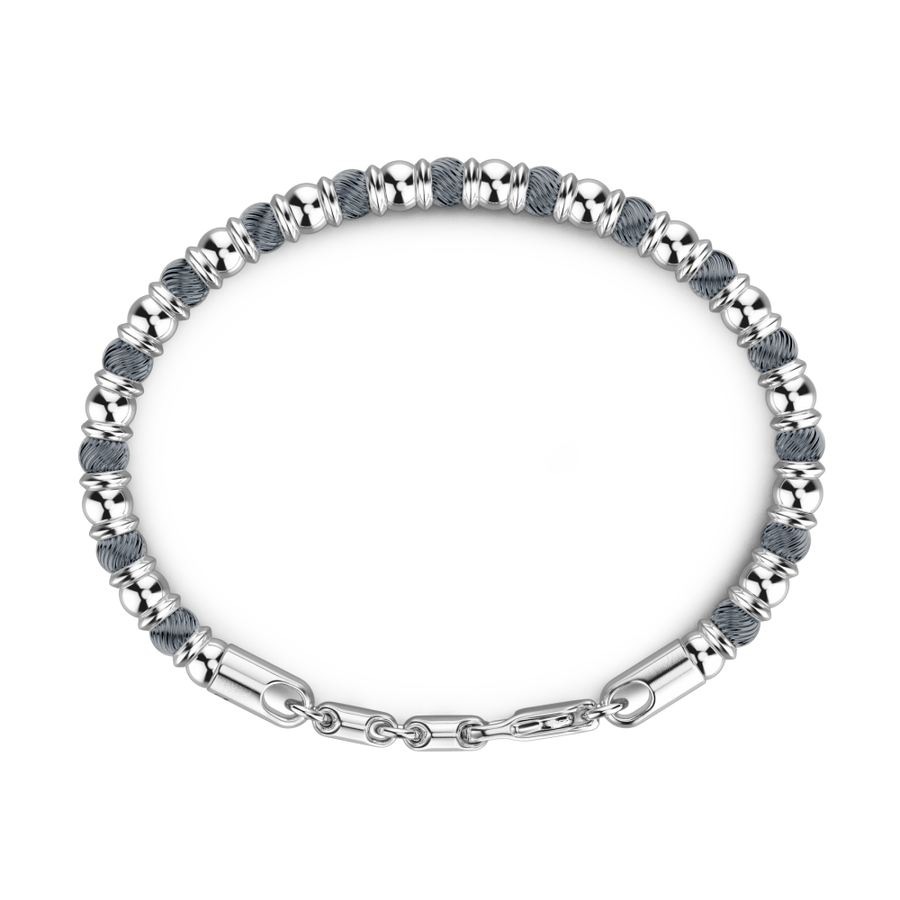Pulsera de cuentas de plata suave Zancan