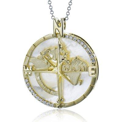 Zeghani 14K Diamond Compass Pendant | Zeghani | Luby 